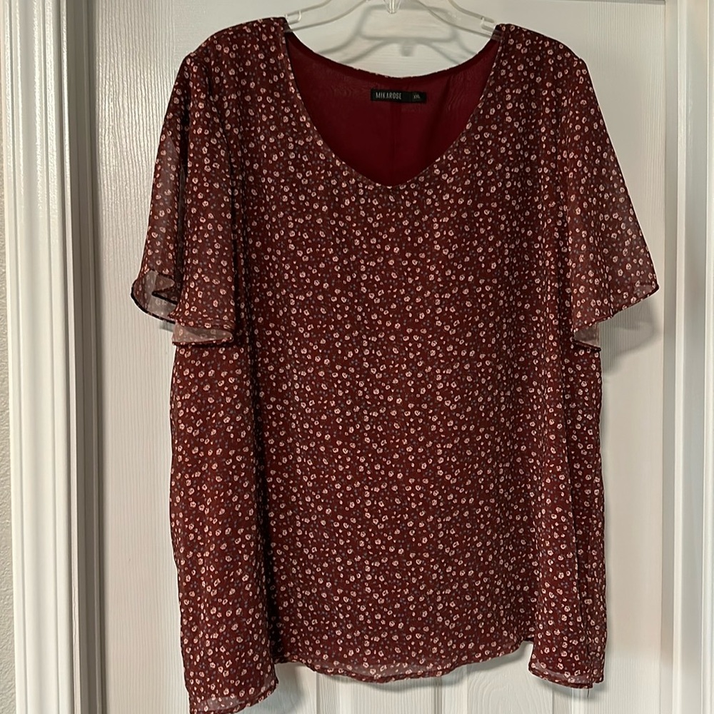Mikarose blouse- floral print- size XXL- like new